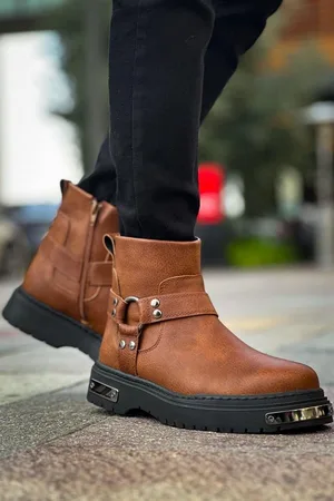 Erkek Dayanıklı Bootie Fermuarlı Rahat Bot Bot Yukon Kışlık &