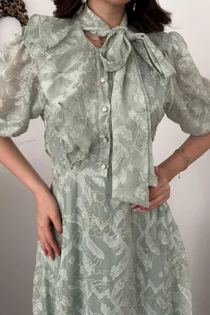 Mint Fiyonklu Elbise - Mint