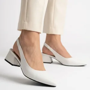 Evia Beyaz Cilt Topuklu Ayakkabı