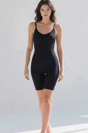 Kadın Bel Bacak Sıkılaştıran SİYAH Full Body