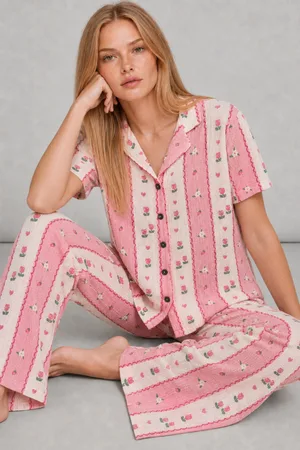 Kadın Kısa Kol Comfort Pembe Pijama Takımı 4738