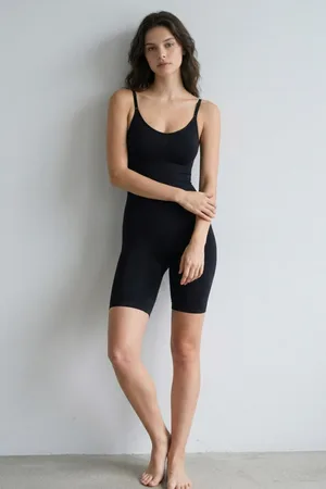 Kadın Bel Bacak Sıkılaştıran SİYAH Full Body