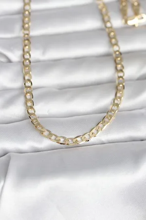 CM 14K Gold Renk Kalın Zincir Model 60 cm Kadın Kolye
