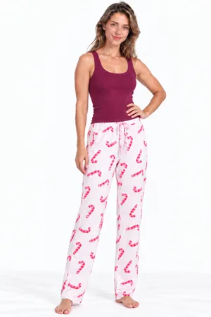 Kadın Trend Günlük Bluz Bordo Desenli Pijama Takımı