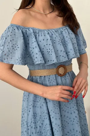 Bebe Mavi  Madonna Yaka Fisto Elbise - Bebe Mavi