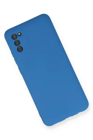 Samsung Galaxy A03S Uyumlu Kılıf Nano içi Kadife Silikon - Mavi