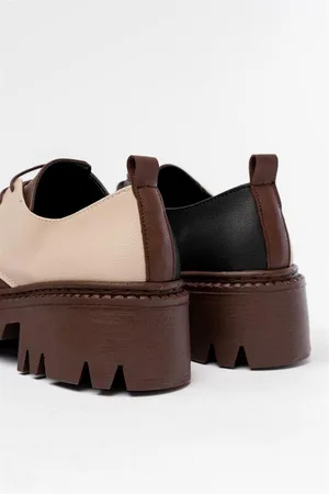 Kadın Casual Loafer Garni Günlük Tabanlı Bağcıklı Ayakkabı Ayakkabı Yüksek