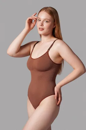Çıtçıtlı String Body Korse 9052 Kahverengi