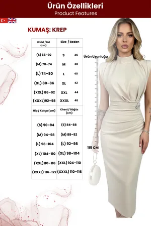 Kadın Ve Krep Drapeli Yaka Elbise Broş Vatkalı Balıkçı Detaylı