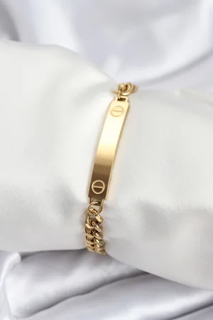 316L Çelik Gold Renk Yazı Yazmaya Uygun Kadın Bileklik
