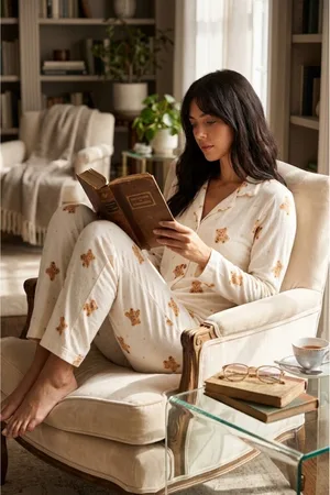 Kadın Uzun Kollu Düğmeli Alt Üst Uyku Beyaz Pijama Takımı