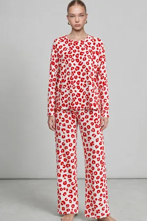 Kadın Comfort Esnek Kırmızı Pijama Takımı 4686