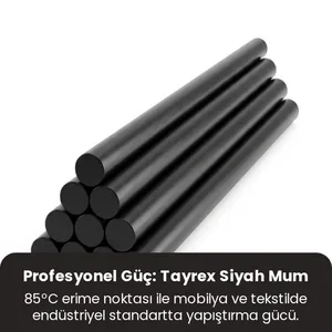 12mm x 300mm Siyah Mum Silikon Çubuk 1 Kg