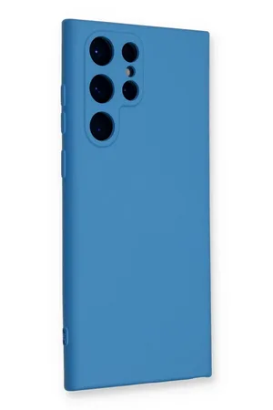 Samsung Galaxy S23 Ultra Uyumlu Kılıf Nano içi Kadife Silikon - Mavi