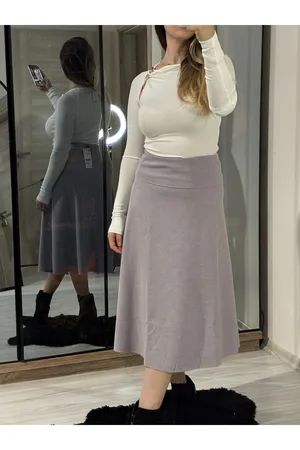 ZR Model Selanik Bel Korsajlı Etek - Mor