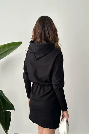 Siyah Sweatshirt Spor Elbise