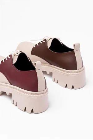 Kadın Casual Loafer Garni Tabanlı Bağcıklı Ayakkabı Ayakkabı Hafif Yüksek