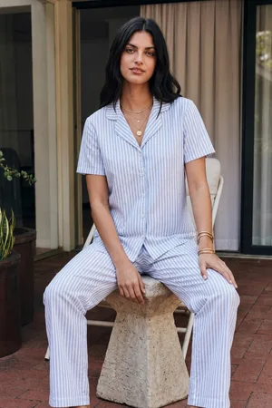 Viskon Karışım Homewear Mavi Pijama Takımı