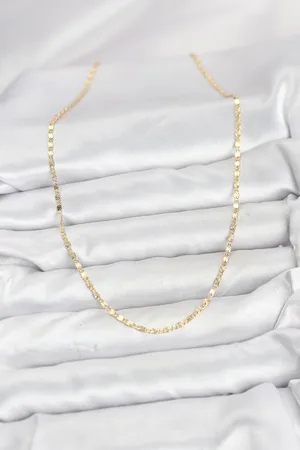 CM 14K Gold Renk Lazer İnce Zincirli Kadın Kolye