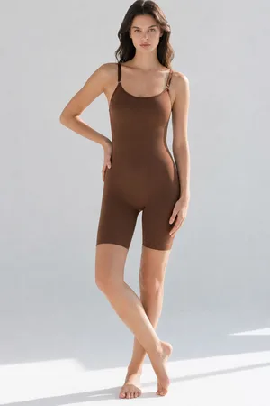 Kadın Bel Bacak Sıkılaştıran Kahverengi Full Body
