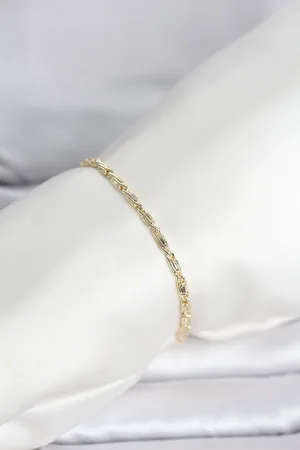 CM 14K Gold Renk Burgu Zincirli Model Kadın Bileklik