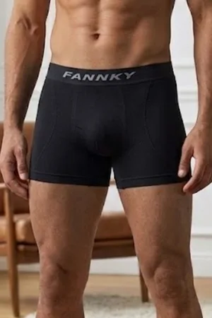 Erkek Rahat Esnek Seamless 2 Li Siyah Boxer