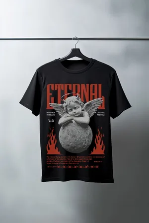 Unisex Oversize 24/1 Penye DTF Baskılı Tişört - DTF86