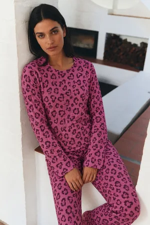 Kadın Çizgili Regular Şık Lila Pijama Takımı