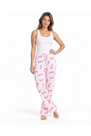 Kadın Çizgili Bluz Desenli Askılı Beyaz Pijama Takımı
