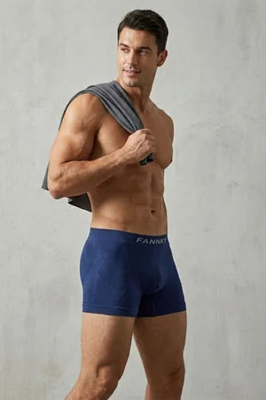 Dikişsiz Nefes Alabilen Rahat Bol Kesim Erkek Boxer 2014 Lacivert