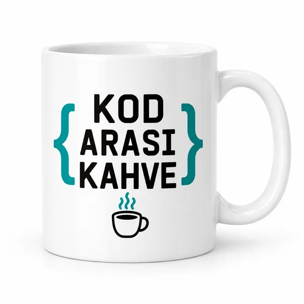 Kod Arası Kahve Tasarımlı Porselen Kupa - MODEL 323