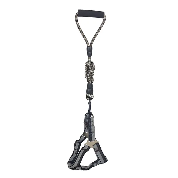 Köpek Göğüs Tasma Seti Daa Desenli 1.5 cm*35-48 cm Siyah-Beyaz