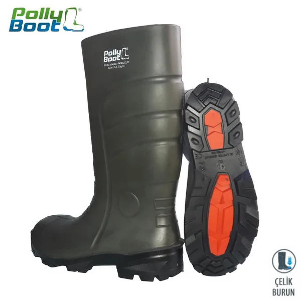 Pollyboot Vega 42 Numara Çelik Blu Çizme Poliüratan