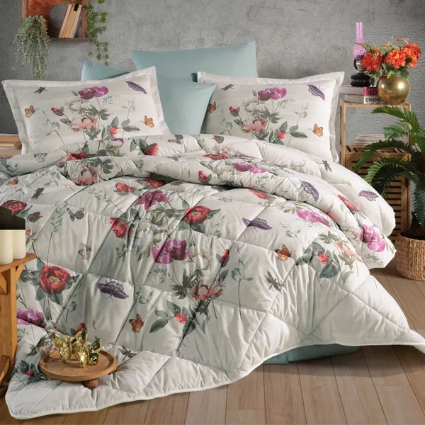 Çift Kişilik Ranforce Yorgan Seti Nerina Adaçayı