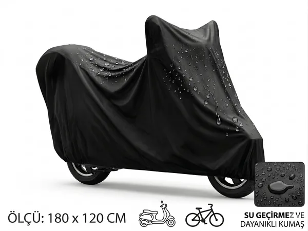 Motosiklet ve Scooter Koruma Brandası – Su ve Toz Geçirmez 180x120 cm