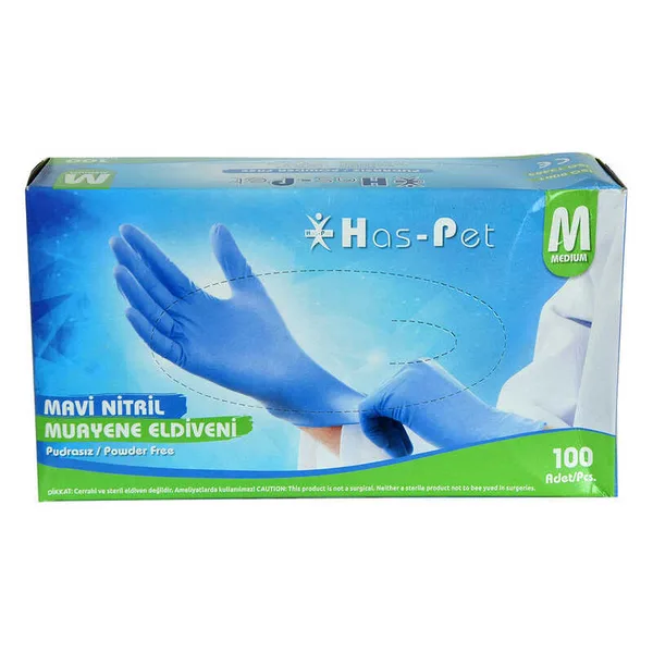 Pudrasız Mi Nitril Eldiven Orta Boy (M) 100 Lü Paket