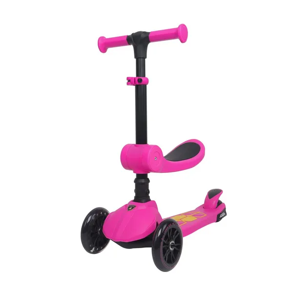 L52ın1-P Lamborghini Lisanslı Katlanır Oturaklı Işıklı Scooter Pembe