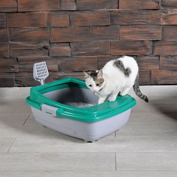 Karamel Izgaralı Açık Kedi Tuvaleti Çeşitli Renklerde + Kürek Hediyeli
