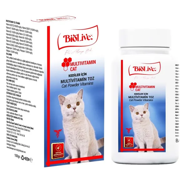 Biolive Kediler İçin Multimin Toz min 100gr