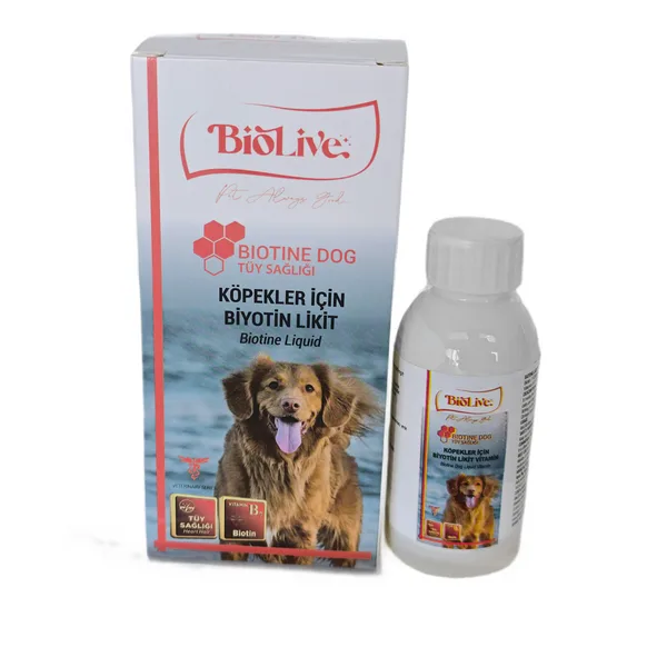 Biolive Biotin Köpekler İçin Tüy Döküm Önleyici Sıvı min 100ml