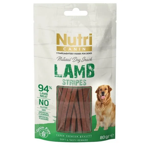 Nutri Canin Tahılsız Kuzulu Şeritler Köpek Ödül sı 80gr