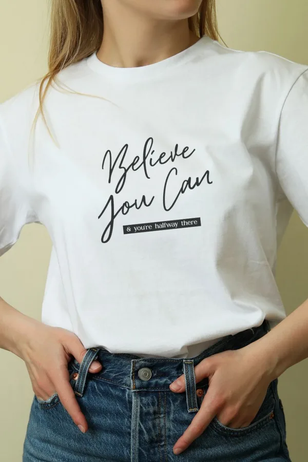 Unisex Oversize 24/1 Penye DTF Baskılı Tişört - DTF207