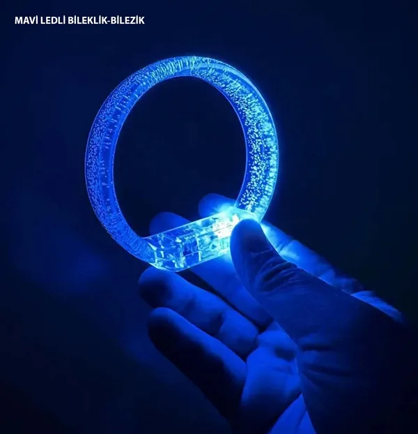 Mi Led Işıklı Baskı Yapılabilen Pilli Bileklik Bilezik 1,5 cm Genişlik