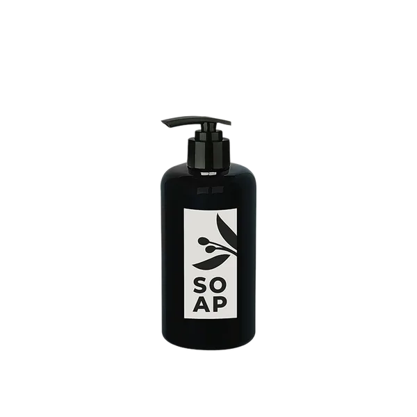 Sıvı Sabunluk Yuvarlak Plastik  500 ML - Siyah