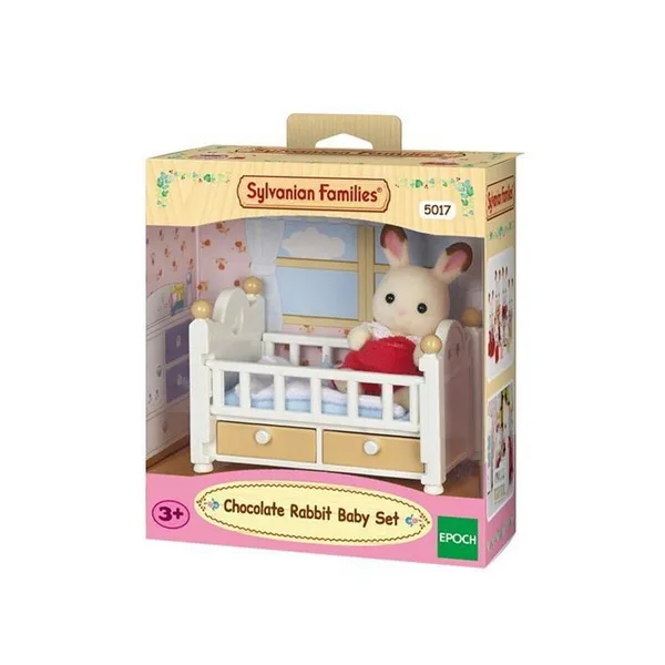 5017 Sylvanian Families,  Kulaklı Tşan Bebek ve Yatağı , +3 yaş