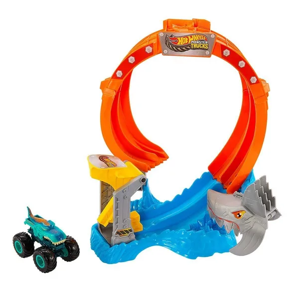 JFR08 Hot Wheels  Trucks Dönen Corkscrew Shark Çarpışması