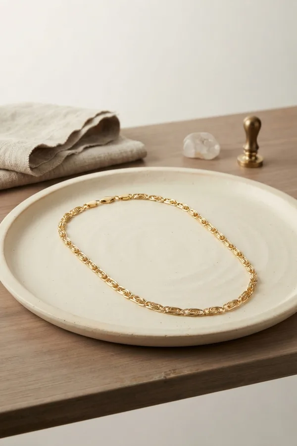 CM Yay Model Gold Renk 50 cm Kadın Kolye