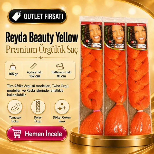 3 Paket / Afrika Örgüsü Ve Rasta İçin Sen  YELLOW