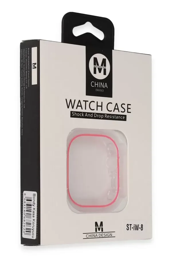 Movenchy Apple Watch Ultra 49mm Uyumlu Bondy Kasa Koruyucu - Pembe