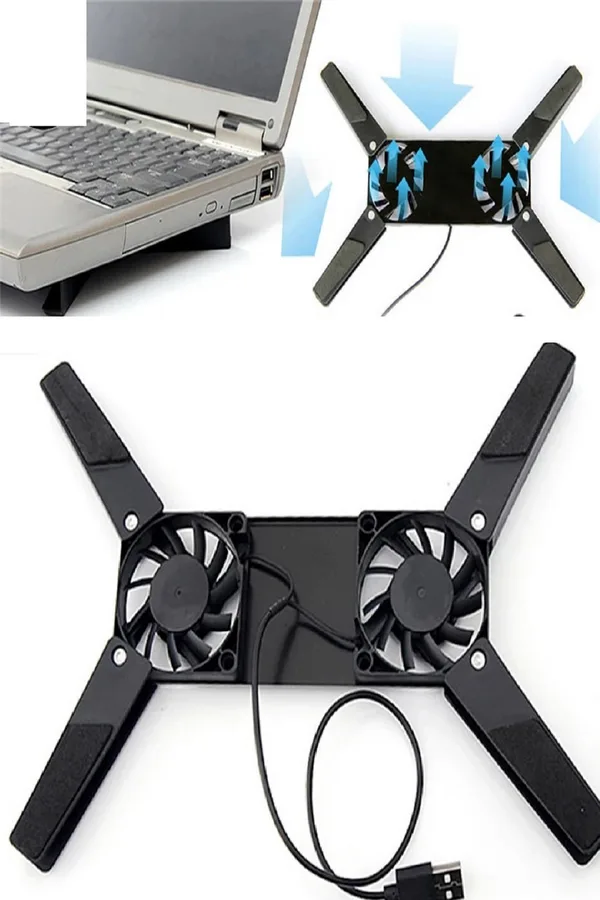 2 Fanlı Notebook Soğutucu Portatif Katlanabilir Laptop Soğutucu Fan Usbli Stand Biisayar Fanı